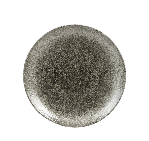 Churchill, Raku : Quartz Black - Teller flach Coup, 26 cm