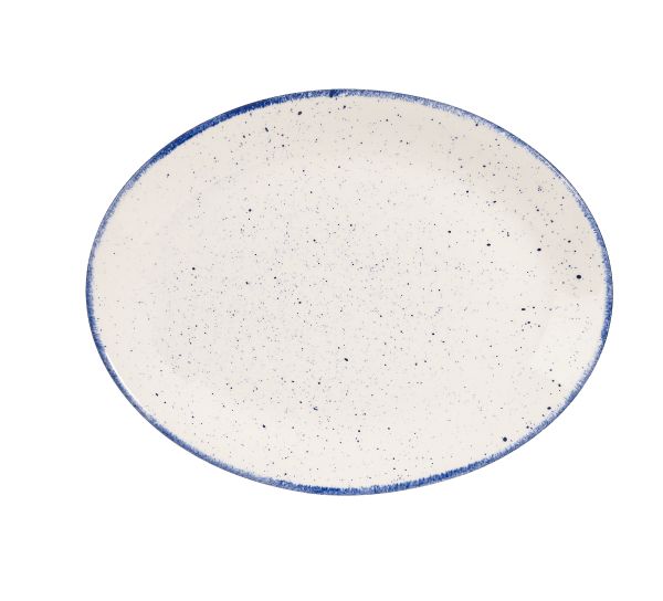 Churchill, Stonecast Hints : Indigo Blue - Teller/ Platte flach oval Coup 30,5 cm