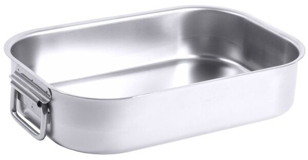 Bratpfanne rechteckig, Edelstahl, 62,5 x 37,5 x 9 cm, l: 24 ltr.