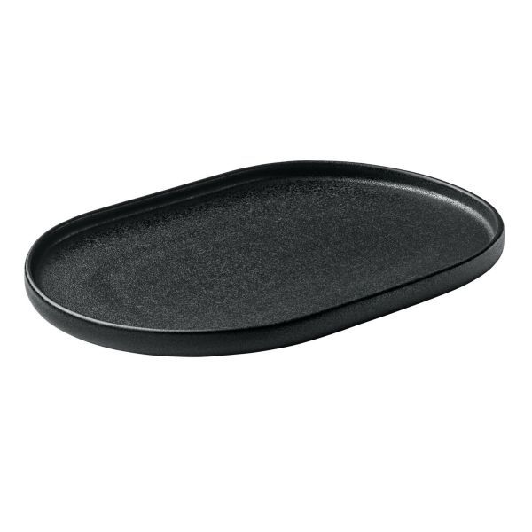 Playground, Steinzeug - NARA Schwarz : Platte oval, 30 cm