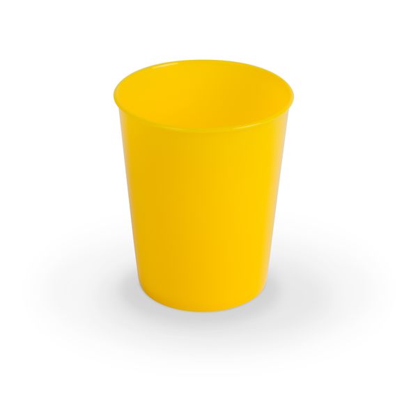 Trink-, Zahnputzbecher PP, uni, gelb, D x H: 7 x 8,5 cm/ 0,2 ltr.