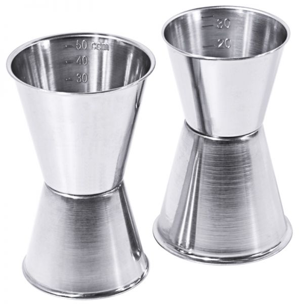 Bardoppelmaß, Edelstahl, I: 3/5 cl, H: 8,5 cm