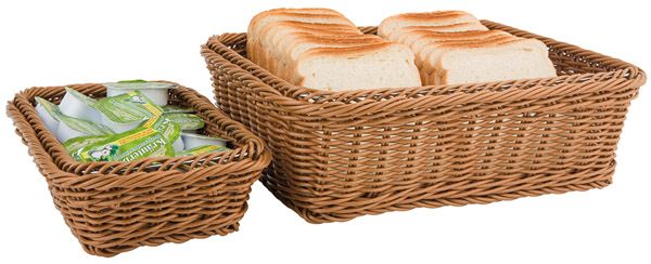 GN 1/2 Korb 32,5 x 26,5 cm, H: 6,5 cm, PP, Fb. braun