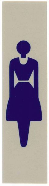 Schild FRAU (Symbol), Hartplastik, selbstklebend, 16 x 4 cm