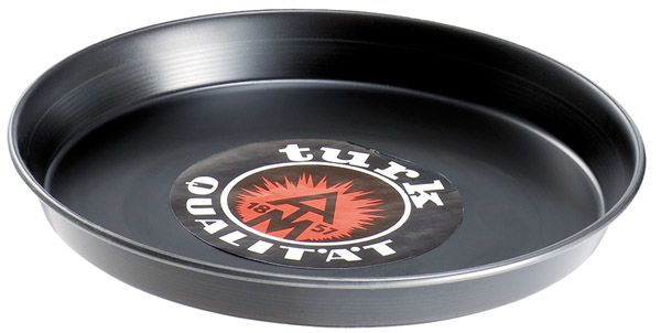 Pizzaform D: 50 - 48,4 cm, Blaublech, nicht beschichtet, Materialstärke ca. 1 mm