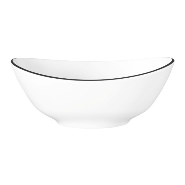 Seltmann Weiden, Modern Life : 10826 Black Line - Schüssel oval 5240, 25,5 cm/ 1,90 ltr.