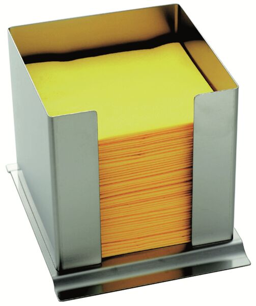 Serviettenbox für Servietten 33er/4-fach, Modell 34A, EdSt. 18/10, LxBxH: 170 x 170 x 130 mm