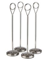 Kartenhalter, 4er Set, mit 20 schwarzen Karten, D: 5 cm, H: 20,5 cm, Farbe: stainless steel Kartenhalter, 4er Set, mit 20 schwarzen Karten, D: 5 cm, H: 20,5 cm, Farbe: stainless steel
