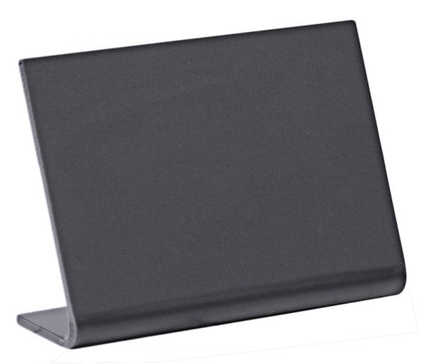 Kreidetafel L-Form A8, schwarzes Acryl, H: 7,4 cm, B: 5,2 cm