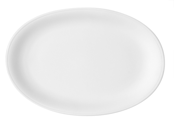 Bauscher, Bonn - Platte oval coup, weiss, uni, 29 cm