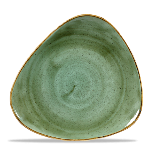 Churchill, Stonecast : Samphire Green - Teller flach dreieckig, 28,5 cm