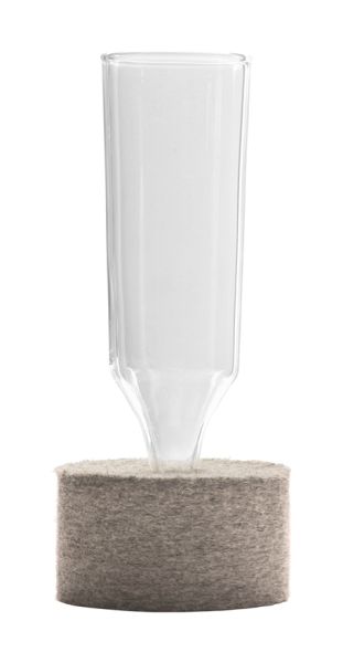 Playground, Glas - Vase schmal m. Filzsockel, D: 5 x H: 18 cm