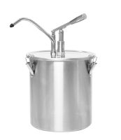 Dosierspender mit Edelstahleimer rund D: 260 mm, 1-fach, Inh. 10 ltr., 260 x 240 x 408 mm Dosierspender mit Edelstahleimer rund D: 260 mm, 1-fach, Inh. 10 ltr., 260 x 240 x 408 mm