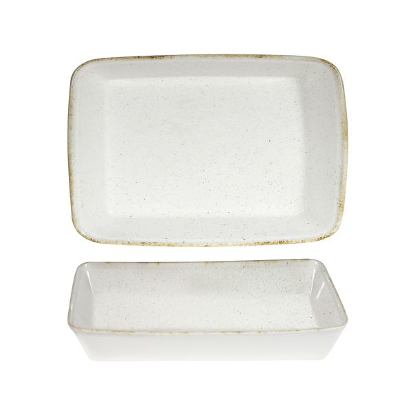 Churchill, Stonecast Hints : Barley White - Backform rechteckig, 35 x 25 x 6,2 cm/ 3,5 ltr.