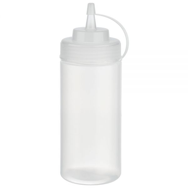 Quetschflasche, 6er Set, mit Schraubdeckel, D: 7 cm, H: 20 cm, 490 ml, Polyethylen, Fb. transparent