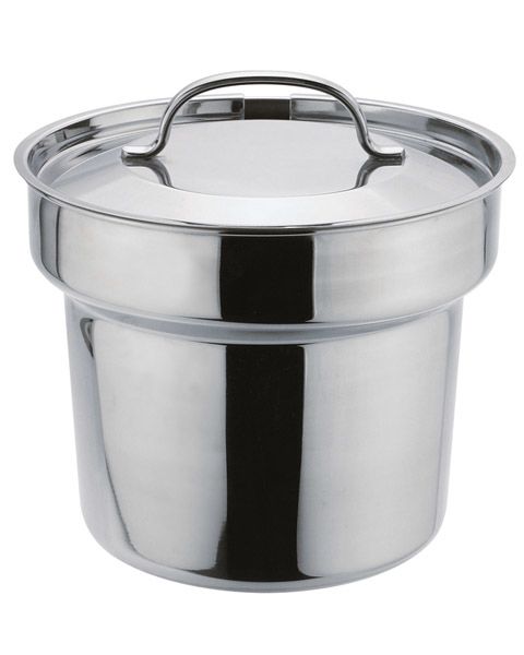 Bain-Marie Topf D:20cm, H: 18 cm, I: 4,5 ltr., 18/10 Edelstahl, mit Löffelaussparung