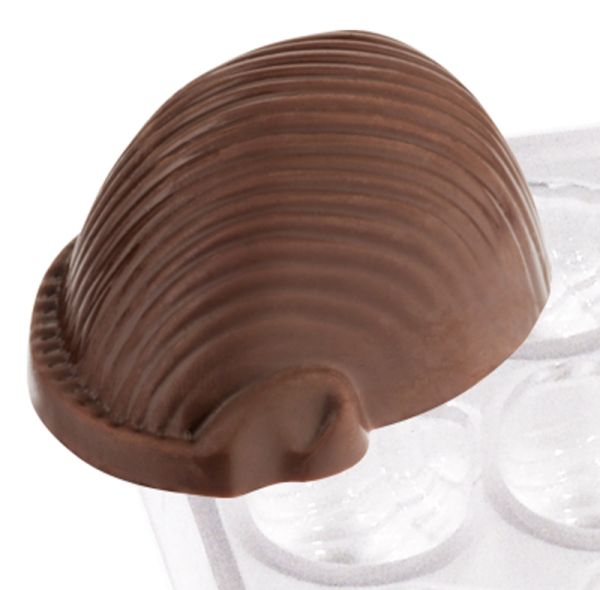 Pralinenform Muschel, 18 Formen, PC, 32 x 42 x 19 mm