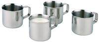 Milchkännchen, 4er Set D: 3,6 cm, H: 3,5 cm, Edelstahl, mit Griff, I: 0,025 ltr. Milchkännchen, 4er Set D: 3,6 cm, H: 3,5 cm, Edelstahl, mit Griff, I: 0,025 ltr.
