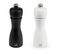 Peugeot : Tahiti Duo - Pfeffer- und Salzmühle, manuelle Buchenholz-Mühle, Größe: 15 cm, Farbe: schwarz und weiss Peugeot : Tahiti Duo - Pfeffer- und Salzmühle, manuelle Buchenholz-Mühle, Größe: 15 cm, Farbe: schwarz und weiss