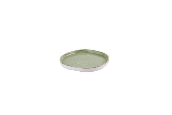 Churchill, Stonecast : Sage Green - Teller flach organisch m. erhöhten Rand, 21 x 2 cm