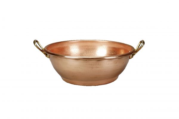 Kupfer-Sirupschüssel, mit Griffen, 260 mm/ 4,6 ltr.
