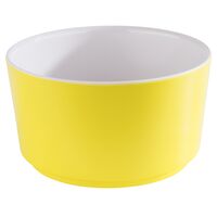 Schale HAPPY BUFFET, D: 13 cm, H: 7 cm, 0,6 Liter, Melamin, innen weiß, außen gelb Schale HAPPY BUFFET, D: 13 cm, H: 7 cm, 0,6 Liter, Melamin, innen weiß, außen gelb