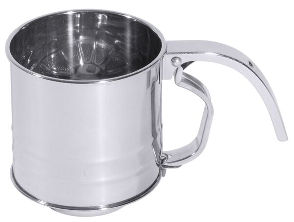 Einhand-Drücksieb, ein Sieb, I: 0,3 ltr., D: 8,5 cm, H: 9 cm, Edelstahl