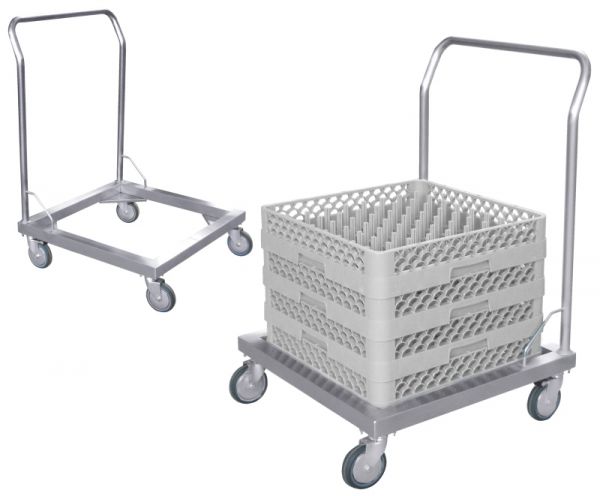 Transportwagen für Spülkörbe, Edelstahl, 60 x 60 x 88 cm