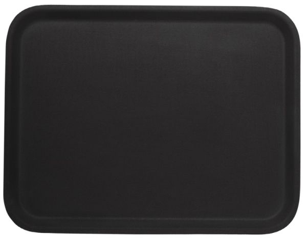 Tablett, rutschfest, schwarz, gummilamiert, 46 x 36 x 1,6