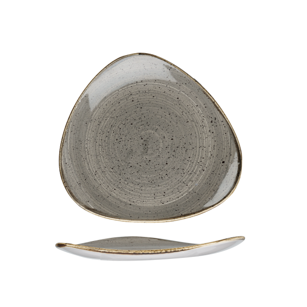 Churchill, Stonecast : Peppercorn Grey - Teller flach dreieckig, 20,3 cm