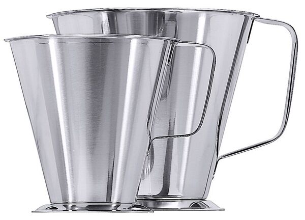 Messbecher mit Fuß, I: 1 ltr., H: 14 cm, Edelstahl