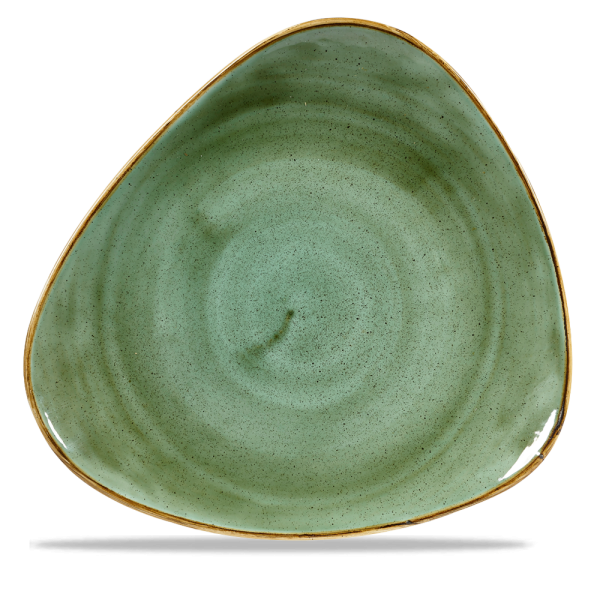Churchill, Stonecast : Samphire Green - Teller flach dreieckig, 31,1 cm