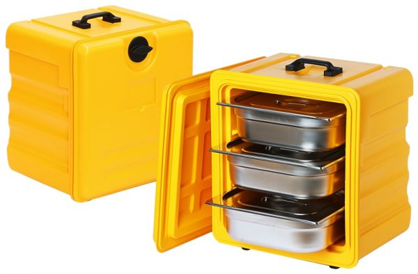 Thermobox GN 1/2, Frontlader, gelbes PP, 42,5 x 34 x 49,5 cm
