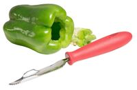 Chili- und Paprikaentkerner, roter Griff, Edelstahl, L: 21 cm, Klingenlänge: 10 cm, Klingenbreite: 2,3 cm Chili- und Paprikaentkerner, roter Griff, Edelstahl, L: 21 cm, Klingenlänge: 10 cm, Klingenbreite: 2,3 cm