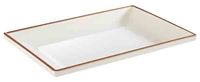 Tablett LAGOON 21,5 x 14,5 cm, H: 2 cm, Melamin, kupferfarbener Rand Tablett LAGOON 21,5 x 14,5 cm, H: 2 cm, Melamin, kupferfarbener Rand