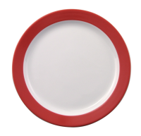 Eschenbach, Color - Dessert-, Vorspeisen-Teller, flach Fahne, weiss/ rot, 24 cm Eschenbach, Color - Dessert-, Vorspeisen-Teller, flach Fahne, weiss/ rot, 24 cm