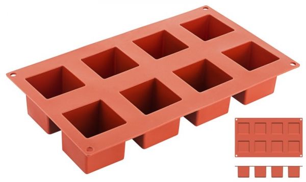Silikon-Backmatte Würfel, 8 Formen, 5 x 5 x 5 cm