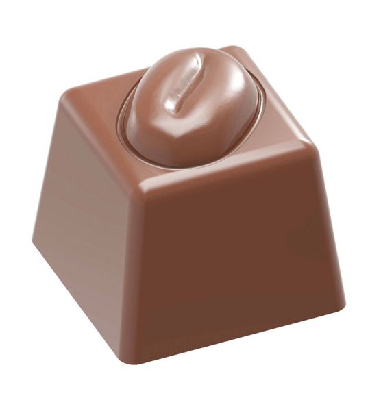 Schokoladen- Form Würfelpraline + Kaffeebohne, 275 x 135 mm, 3 x 8 Stück 20 x 20 x 19 mm