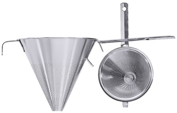Spitzsieb mit Flachgriff, I: 2,5 ltr., D: 23 cm, H: 20 cm, Edelstahl