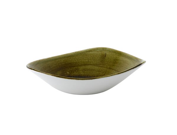 Churchill, Stonecast Plume : Olive - Schale dreieckig, 23,5 cm/ 0,6 ltr.