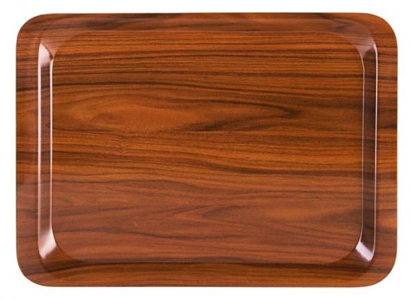 Serviertablett, nussbaumfarben, Pressholz, 44 x 32 x 1,7
