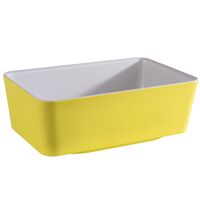 GN 1/4 Schale HAPPY BUFFET, 26,5 x 16,2 cm, H: 9 cm, Melamin, innen weiß, außen gelb GN 1/4 Schale HAPPY BUFFET, 26,5 x 16,2 cm, H: 9 cm, Melamin, innen weiß, außen gelb