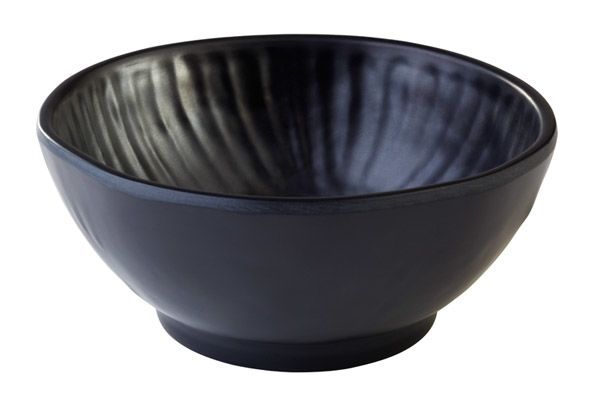 Schale AIKO, D: 16 cm, H: 7 cm, 0,6 ltr., Melamin, schwarz, Steinoptik