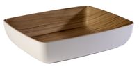 GN 1/2 Schale FRIDA 32,5 x 26,5 cm, H: 7,5 cm, 4 ltr., Melamin, außen: weiss, innen: Holzoptik GN 1/2 Schale FRIDA 32,5 x 26,5 cm, H: 7,5 cm, 4 ltr., Melamin, außen: weiss, innen: Holzoptik