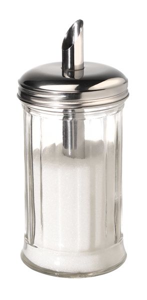 Zuckerdosierer D: 7,5 cm, H: 17 cm, 0,32 ltr., Behälter aus Glas, mit Dosierrohr