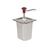 Dosierspender GN-Behälter einfach rot, Inhalt: 3 Liter, 180 x 165 x 330 mm Dosierspender GN-Behälter einfach rot, Inhalt: 3 Liter, 180 x 165 x 330 mm