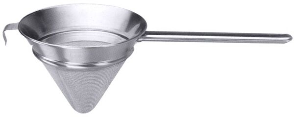 Gazesieb mit Rundstiel, I: 2,7 ltr., D: 23 cm, H: 19,5 cm, Edelstahl