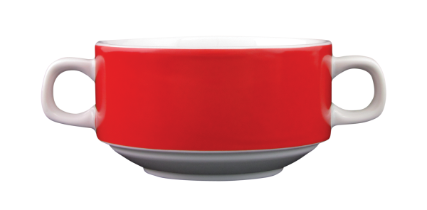Eschenbach, Color - Suppen-Obere stapelbar, weiss/ rot, 0,26 ltr.