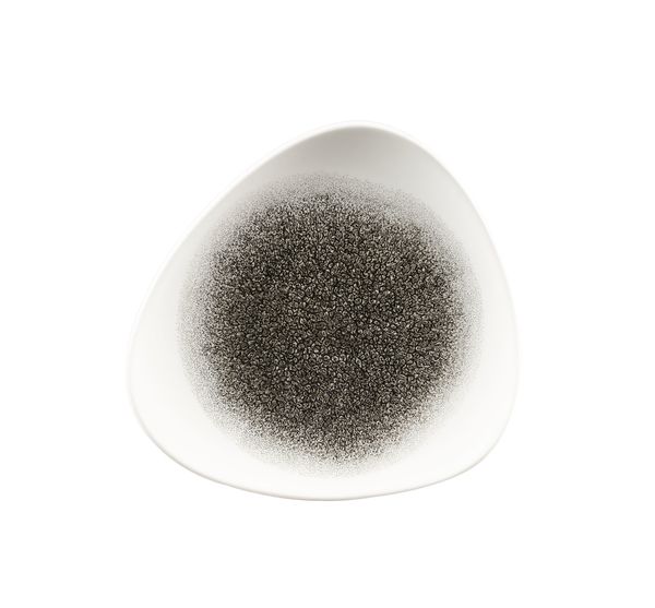 Churchill, Raku : Quartz Black - Teller flach dreieckig, 20,3 cm