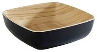 Schale FRIDA, 16,5 x 16,5 cm, H: 5,5 cm, 0,85 ltr., Melamin, außen: schwarz, innen: Holzoptik Schale FRIDA, 16,5 x 16,5 cm, H: 5,5 cm, 0,85 ltr., Melamin, außen: schwarz, innen: Holzoptik